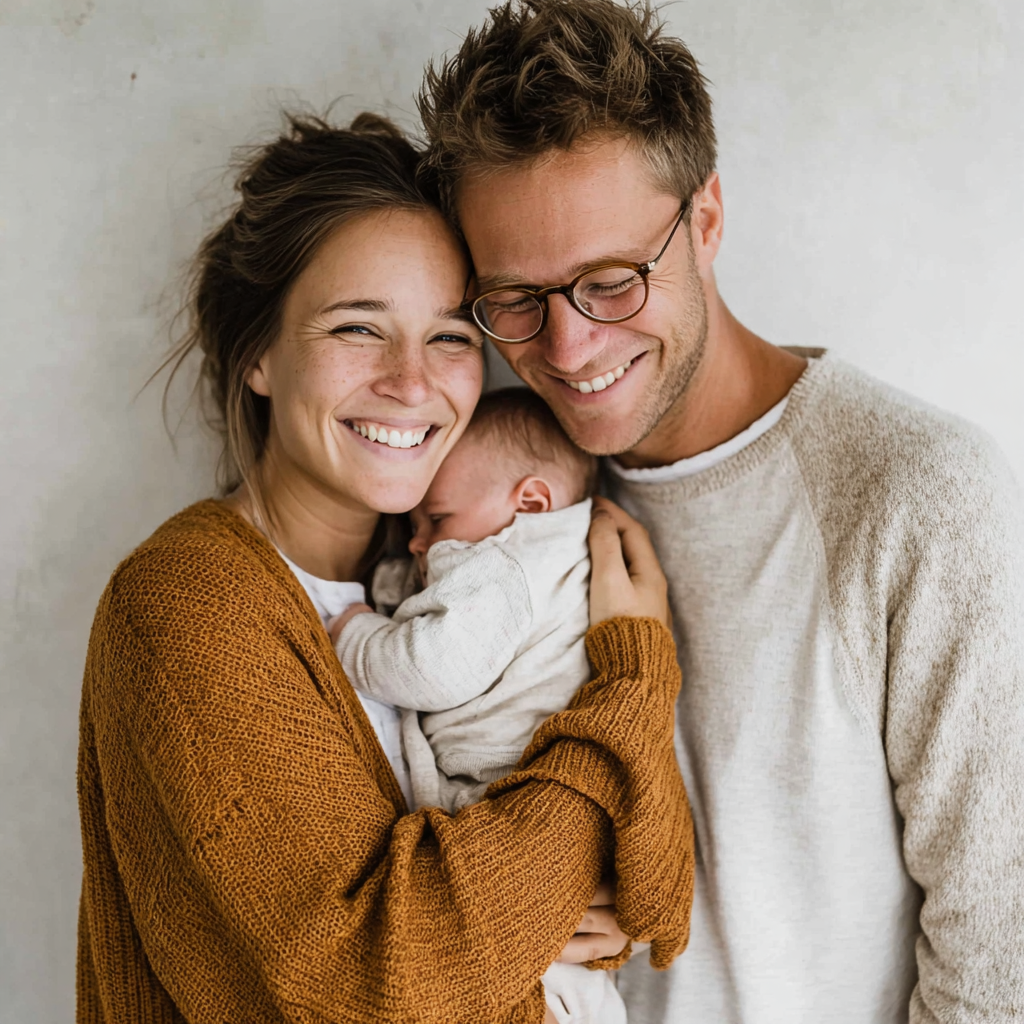 Familie mit Neugeborenem